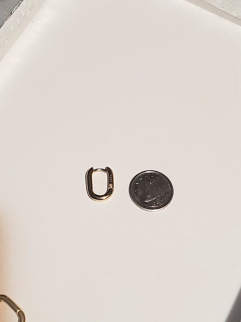 Gold Plated Sterling Silver Oval Huggie Hoops