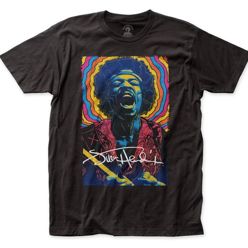 Jimi Hendrix Rainbow Drawing Soft Fitted 30/1 Cotton Tee | Etsy