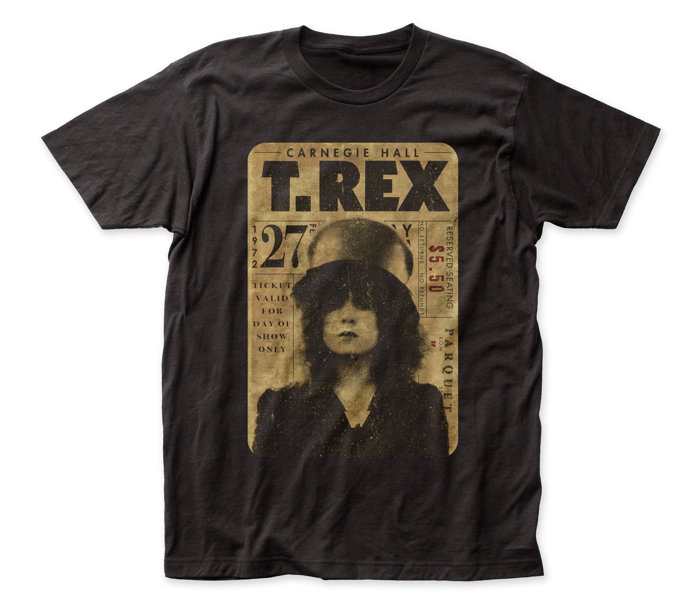 Discover T. Rex Concert Ticket Soft Fitted Cotton Tee