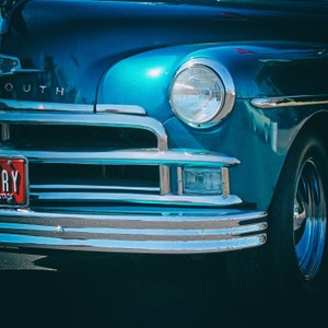 Vintage Plymouth Car, Fine Art Print, Square Print, Vintage, Rustic, Abstract, Home Decor, Wall Art