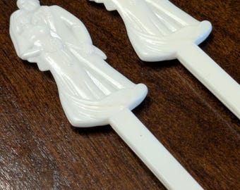 Vintage Bride and Groom Swizzle Sticks