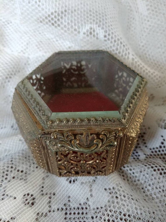 Beautiful Brass Ornate Trinket Holder