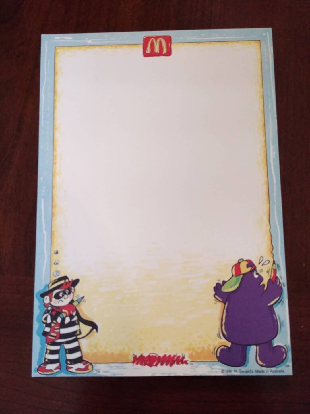 Vintage Mcdonald's Notepad - Etsy