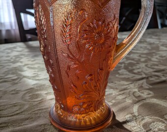 Vintage Marigold Glass Pitcher