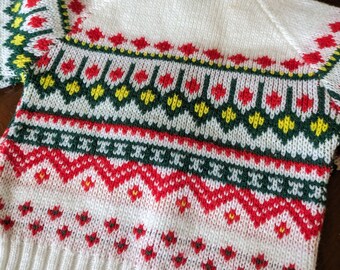 Adorable Child Vintage Ski Sweater