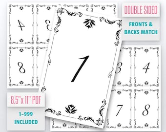 Vintage Ornament Live Number Cards(1-999) Normal + Mirrored Numbers Included | Live Sale Numbers, Number Tags, Facebook live numbers