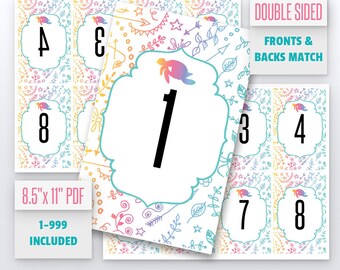 Turtle Live Number Cards(1-999) Normal + Mirrored Numbers Included | Live Sale Numbers, Number Tags, Facebook live numbers
