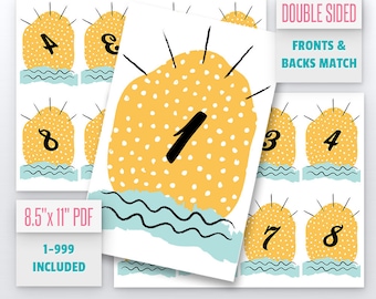 Summer Cactus Live Number Cards(1-999) Normal + Mirrored Numbers Included | Live Sale Numbers, Number Tags, Facebook live numbers