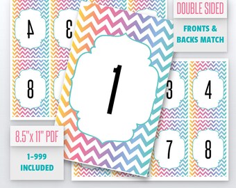 Chevron Live Number Cards(1-999) Normal + Mirrored Numbers Included | Live Sale Numbers, Number Tags, Facebook live numbers