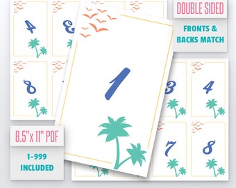 Summertime Live Number Cards(1-999) Normal + Mirrored Numbers Included | Live Sale Numbers, Number Tags, Facebook live numbers