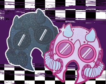 Impera Ghoul Masks Ghost Inspired Glitter Stickers 3 inches