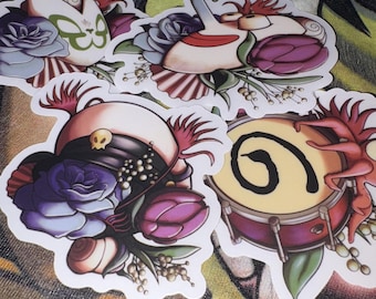 Plastic Beach Gorillaz INSPIRED clear stickers