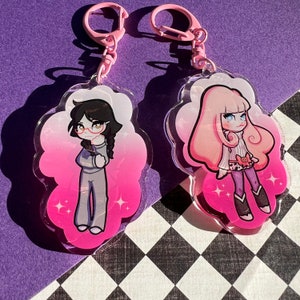 Princess Jellyfish Double-Sided Tsukimi and Kuranoske Charms