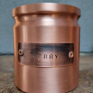 Handcrafted solid copper flower pot with customized tags/ solid copper flower pot/ solid copper vase/ handmade copper bucket/pencil holder