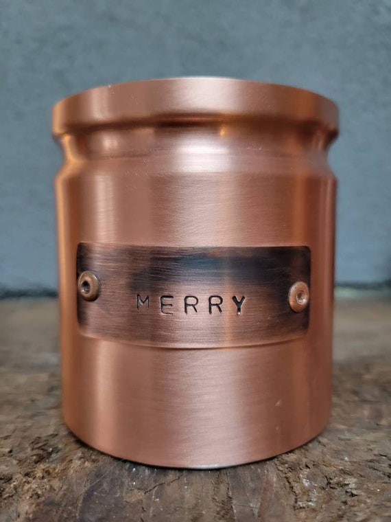 Handcrafted solid copper flower pot with customized tags/ solid copper flower pot/ solid copper vase/ handmade copper bucket/pencil holder