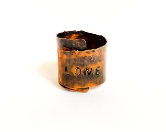 Personalized copper stamped ring