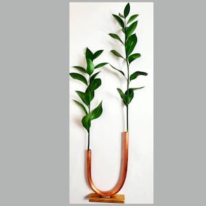 Copper vase with brass base
