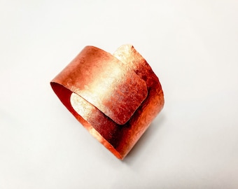 Hammered copper cuff bracelet