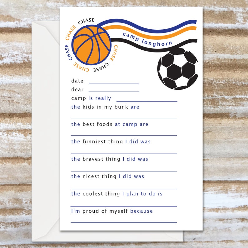 Personal Bunk Notes. Boys Camp Stationery. Your Message Etsy
