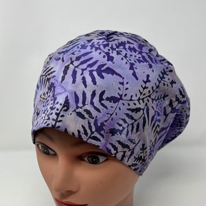 Victorian Fern Batik Scrub Cap, batik surgical cap, chemo cap, vet, surgical cap, chef, alopecia, OR cap, womens scrub hat, the mad cappers