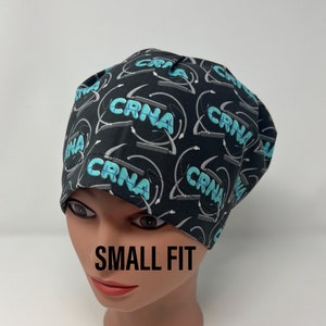 CRNA Blade Anesthesia scrub cap, SMALL/CLOSE fit,  anesthesia scrub cap, chemo cap, surgical cap, women&#39;s scrub cap, the mad cappers