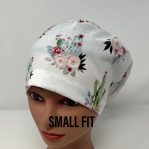 Desert Cactus Euro scrub cap, SMALL/CLOSE fit, surgical hat, nurse, chemo, vet, surgical cap, OR caps, womens scrub caps, The Mad Cappers