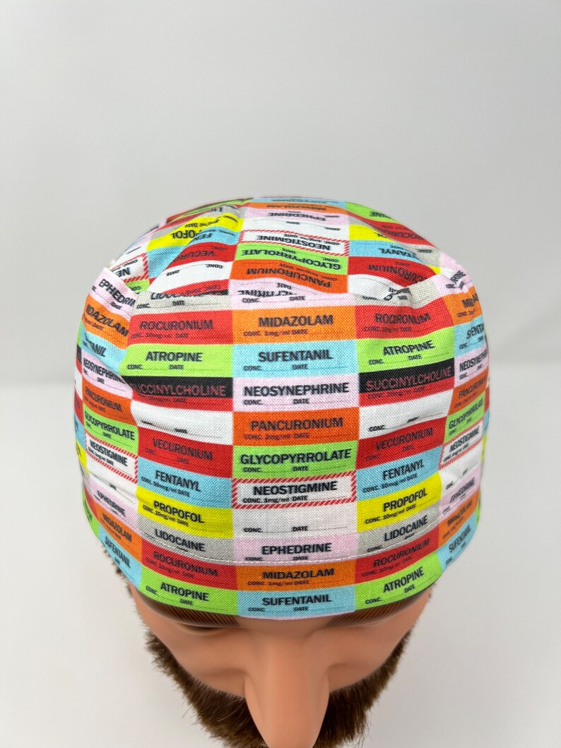 Anesthesia Medication Labels Men's Scrub Cap Men's Etsy