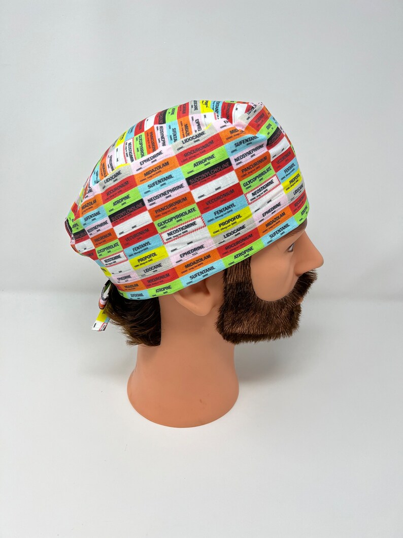 Anesthesia Medication Labels Men's Scrub Cap Men's Etsy