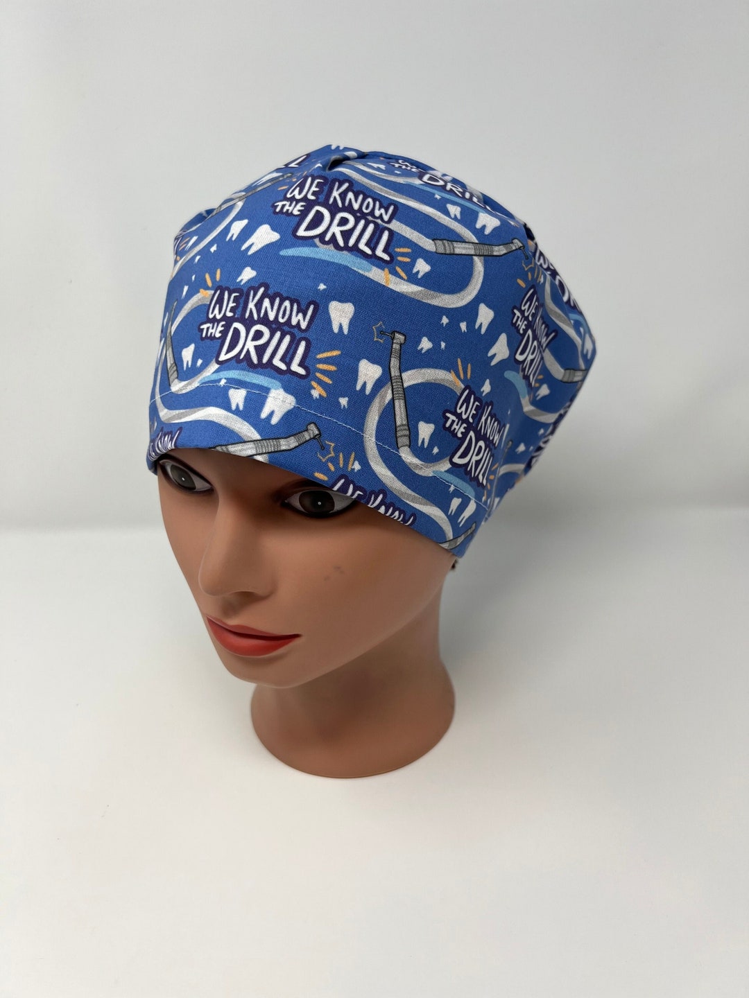 You Know the Drill Dental Scrub Cap, Euro Scrub Hat, Dental Scrub Cap