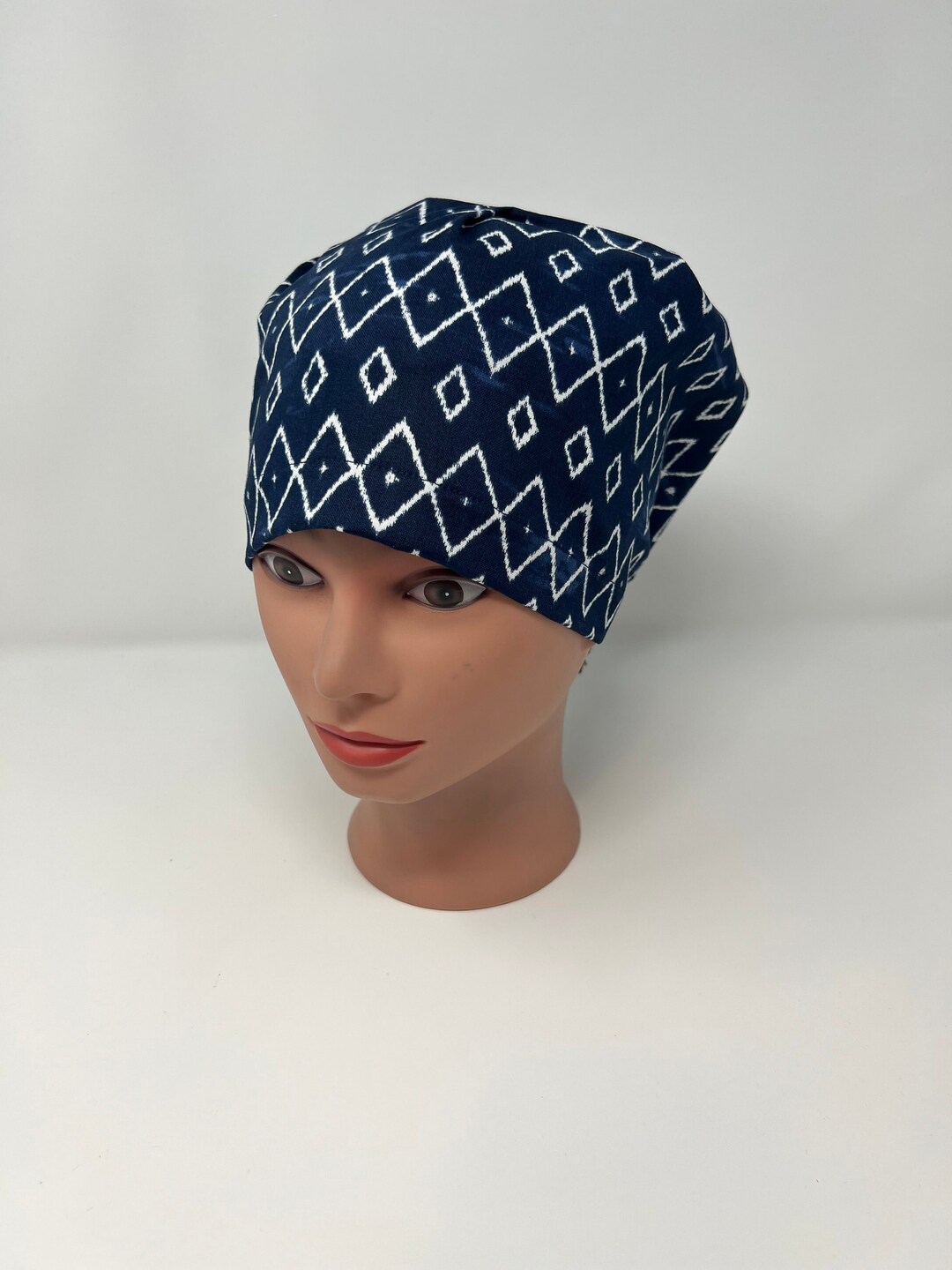 Navy Native Euro Scrub Cap, Euro Scrub Hat, Surgical Hat, Nurse, Chemo