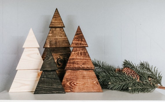 Wooden Christmas Trees rustic farmhouse decor modern | Etsy