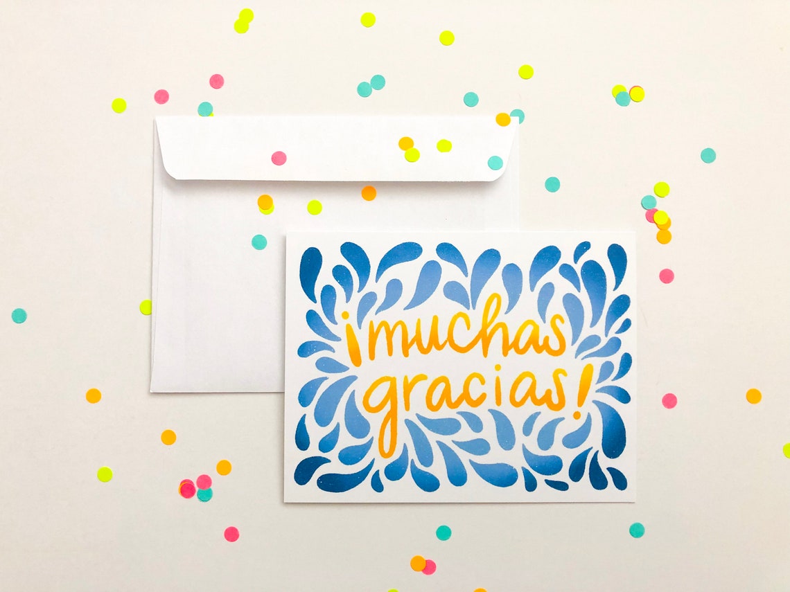 Muchas Gracias greeting card | Etsy