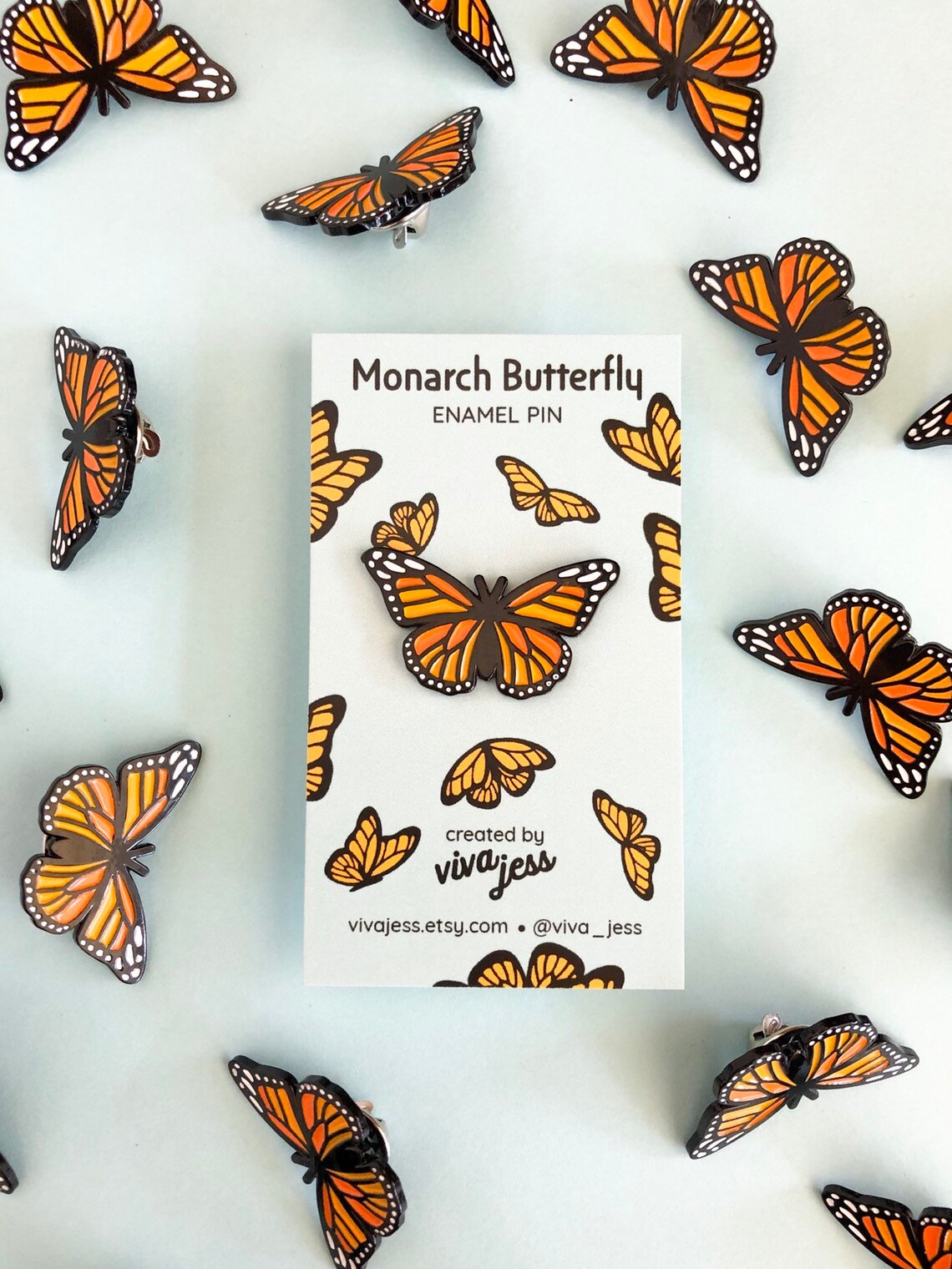 Monarch Butterfly Enamel Pin Etsy