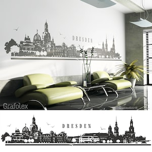 Wandtattoo Skyline Dresden Wandaufkleber Wandsticker Wanddeko Aufkleber Sticker 4 Größen Farbauswahl Motiv W114 Bild 1