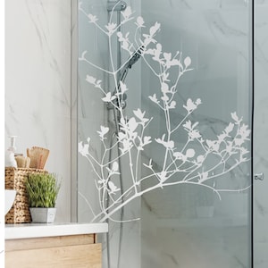 Film de décoration en verre auto-adhésif, film de porte en verre, branche de cabine de douche, autocollant de séparation de douche, protection du flux G510