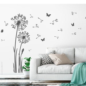 Wandtattoo Pusteblume Schmetterlinge Löwenzahn Wandsticker Wandaufkleber Wand Sticker Tattoo Aufkleber Dandelion Wall Decal Vinyl Decor w332 Bild 1