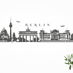 Berlin Skyline Panorama Wall Sticker Wall Decal 4 Sizes Wall Decor Sticker Wall Art Motif W125