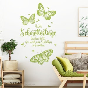 Wandtattoo Spruch Zitate Wer Schmetterlinge Lachen Hort Der Etsy