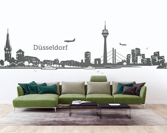 Wandtattoo Skyline Düsseldorf Wandaufkleber Wandsticker Wand Tattoo Aufkleber Sticker - 5 Größen Farbauswahl  w122