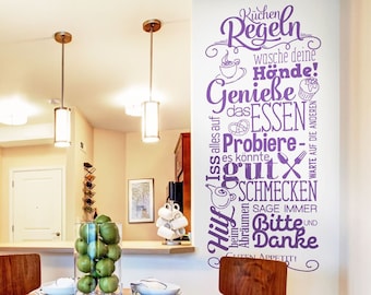 Wandtattoo Küchenregeln Küchen Regeln Esszimmer Guten Appetit Küche Wandaufkleber Wand Sticker Tattoo Wandbild Aufkleber  ws22e