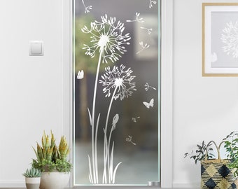 Löwenzahn Glasdekor Glastür Sandstrahloptik Aufkleber Glastattoo für Tür Fenster Schaufenster Pusteblume dandelion g332