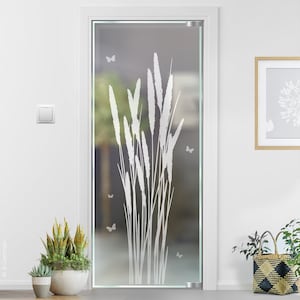 Grass glass decor glass door sticker glass tattoo for door glass sticker decoration sandblast look grasses g410