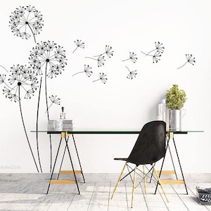 Wall tattoo dandelion with flying seeds, 151 cm high, dandelion wall sticker wall sticker home wall sticker creative decoration w317b image 2