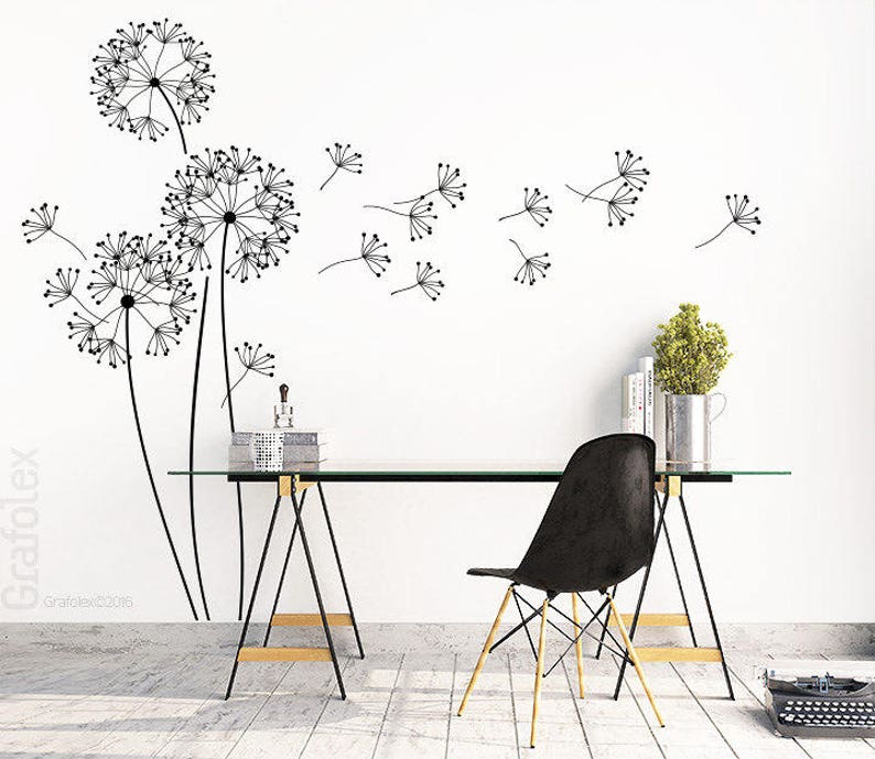 Wall tattoo dandelion with flying seeds, 151 cm high, dandelion wall sticker wall sticker home wall sticker creative decoration w317b image 2