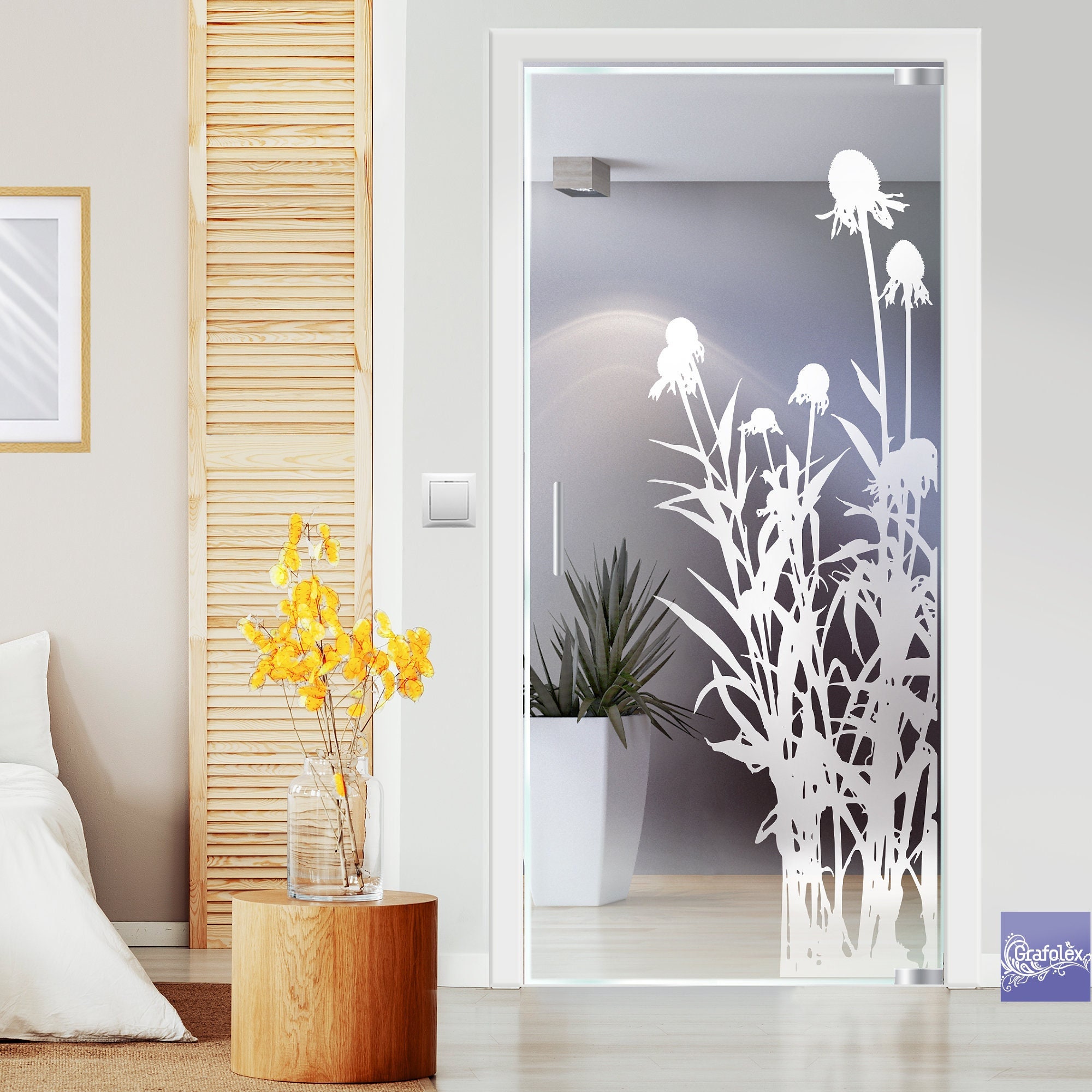 Zij raam voordeur raamfolie privacy glasfolie strand 27E