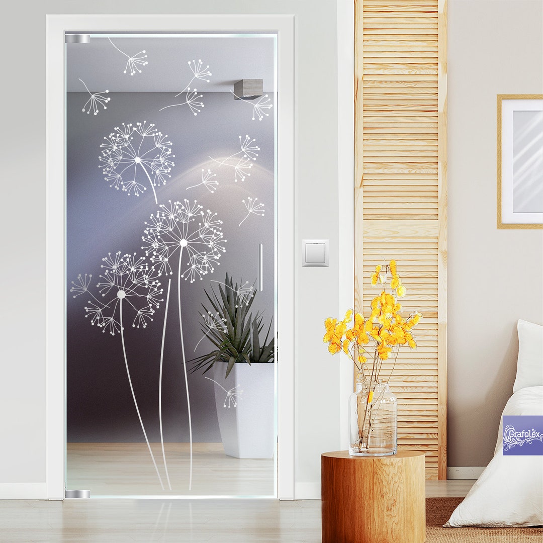 Dandelion Glass Decor Glass Door Sticker Glass Tattoo for Door Window ...