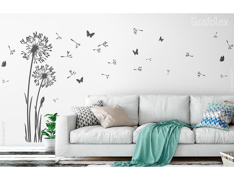 Wandtattoo Pusteblume Schmetterlinge Löwenzahn Wandsticker Wandaufkleber Wand Sticker Tattoo Aufkleber Dandelion Wall Decal Vinyl Decor w332 Bild 1