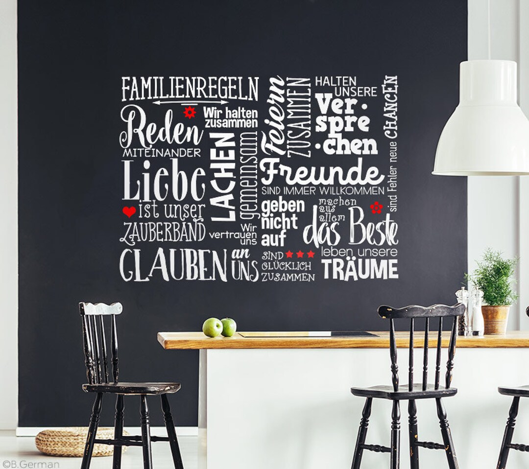Wandtattoo Familienregeln Sprüche Familie Wohnzimmer Liebe Zuhause