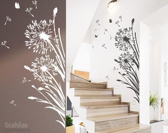 Wall tattoo dandelion 25 flying seeds butterflies dandelion wall sticker living room bedroom children's room wall decal wz322