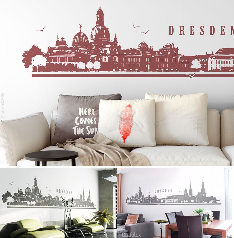 Wandtattoo Skyline Dresden Wandaufkleber Wandsticker Wanddeko Aufkleber Sticker 4 Größen Farbauswahl Motiv W114 Bild 6